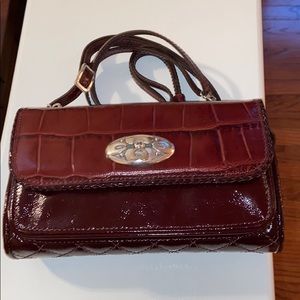 NWOT Brighton Brown/ Burgundy Leather Shoulder Bag